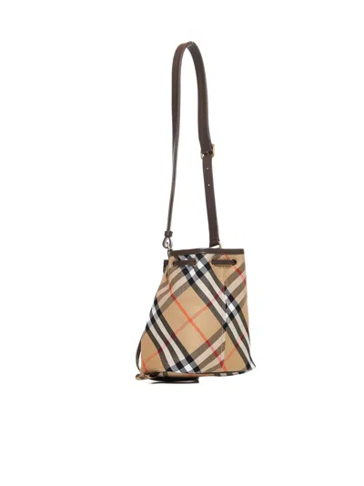 Burberry Women Check Canvas Mini Bucket Bag
