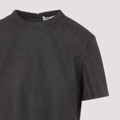 Carven Crewneck Zipped T-shirt In Gray