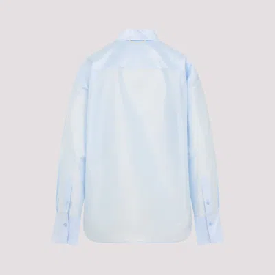 Carven Logo Embroidered Buttoned Shirt In Blue