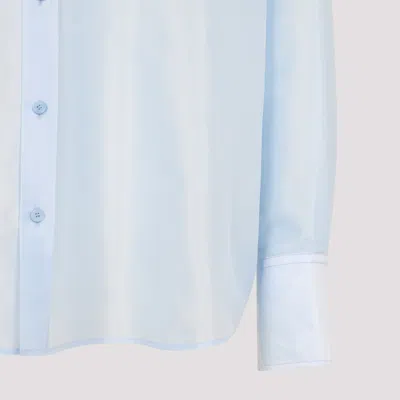 Carven Logo Embroidered Buttoned Shirt In Blue