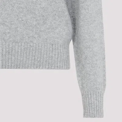 Carven V-neck Cashmere Sweater In Gray