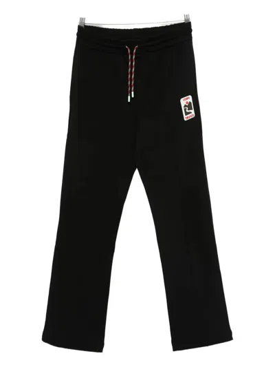 Casablanca Men "sunset Valley" Rubber Patch Open Hem Jogger In Black