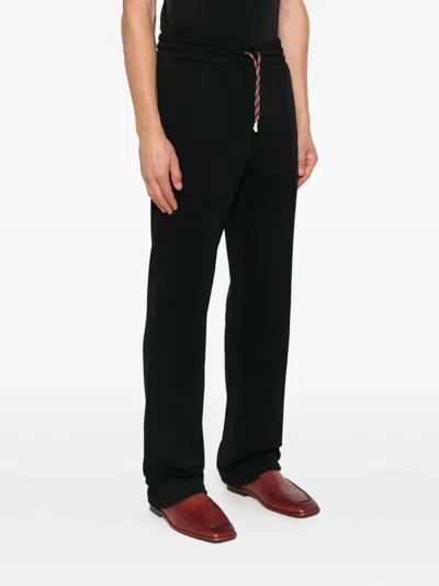 Casablanca Men "sunset Valley" Rubber Patch Open Hem Jogger In Black