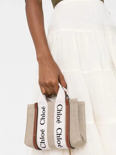 Chloé Women Woody Mini Canvas Tote