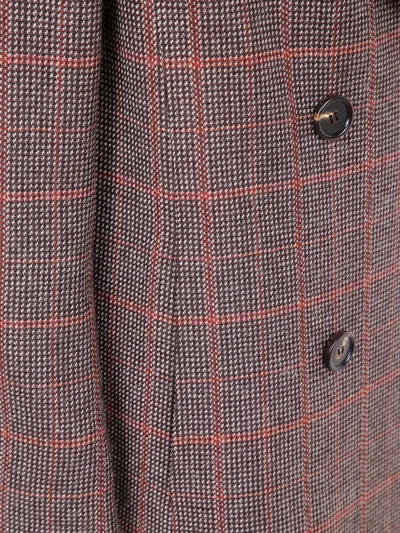 Chloé Checked Double-breasted Virgin Wool Coat In Brown