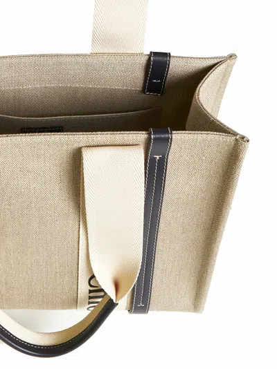 Chloé Women Woody Linen Tote Bag