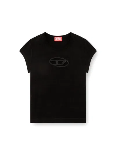 Diesel T-angie T-shirt In Stretch Cotton In Black