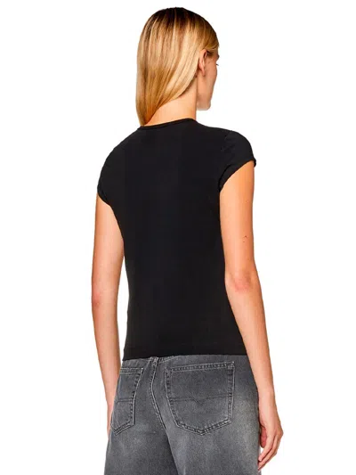 Diesel T-angie T-shirt In Stretch Cotton In Black