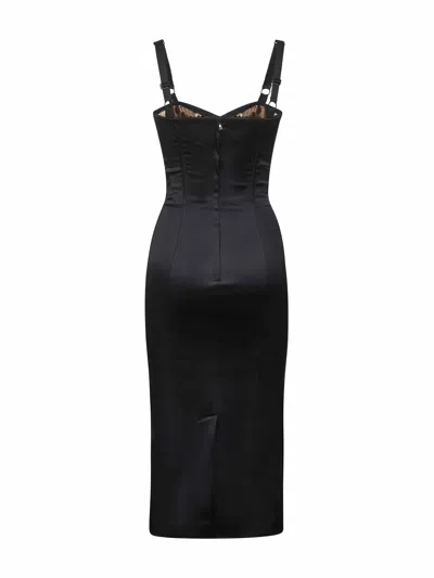 Dolce & Gabbana Silk Blend Dress Spaghetti Straps In Black