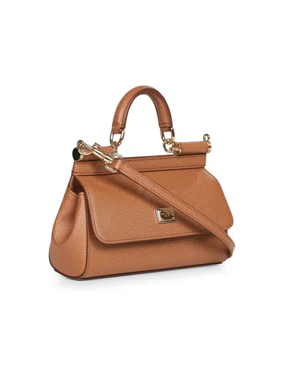 Dolce & Gabbana Women Caramel Small Sicily Handbag
