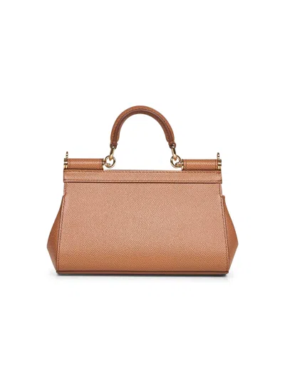 Dolce & Gabbana Women Caramel Small Sicily Handbag