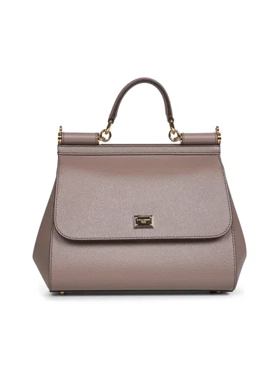 Dolce & Gabbana Women Taupe Large Sicily Handbag