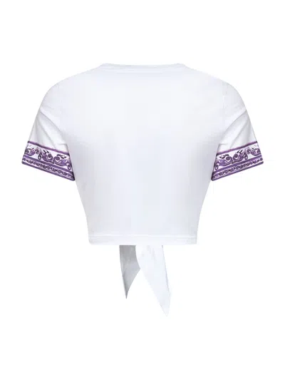 Dolce & Gabbana Cotton T-shirt With Logo Application In White