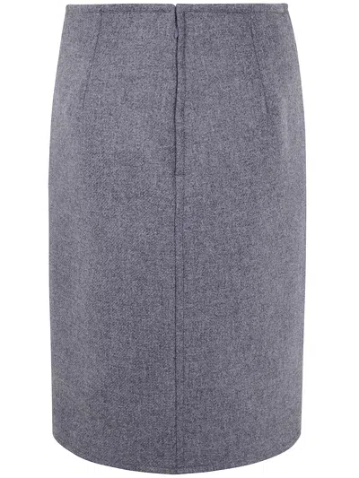 Dsquared2 Double Back Seam High-waisted Knee-length Skirt In Blue
