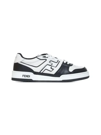 Fendi Leather Panelled Lace-up Sneakers
