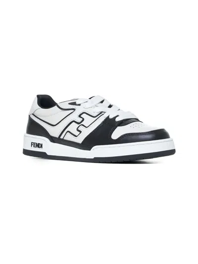 Fendi Leather Panelled Lace-up Sneakers