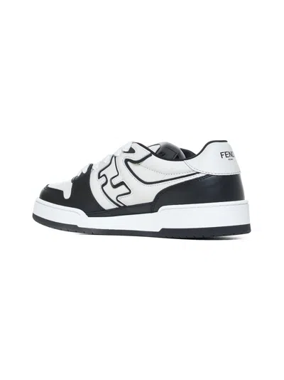 Fendi Leather Panelled Lace-up Sneakers