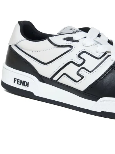 Fendi Leather Panelled Lace-up Sneakers