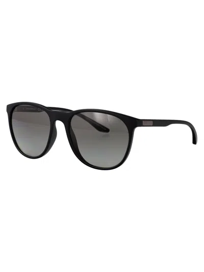 Emporio Armani Matte Black Injected Sunglasses In Black