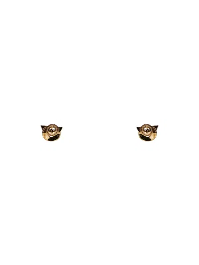 Ferragamo Gold Gancini Earrings With Rhinestones - Size 10<br/>