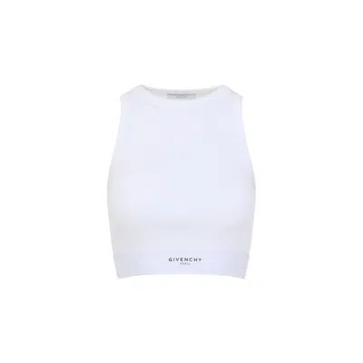Givenchy Cropped Tank Top In Cotton With Band Clothing In White