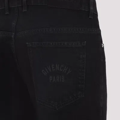 Givenchy Straight-leg Cotton Blend Trousers With Subtle Branding In Black