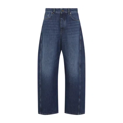 Givenchy Denim Trousers With Belt Loops And Contrast Stitching In Blue