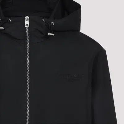Givenchy Drawstring Hooded Windbreaker Jacket In Blue