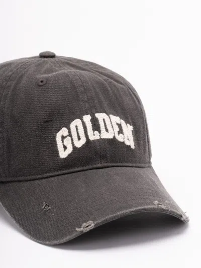 Golden Goose `journey` Baseball Cap With `golden` Embroidery In Gray