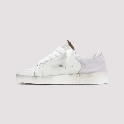 Golden Goose White Lace Up Sneakers In White