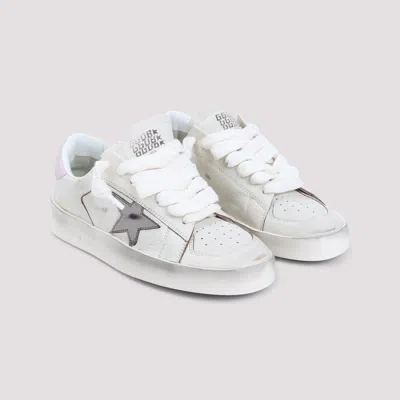Golden Goose White Lace Up Sneakers In White