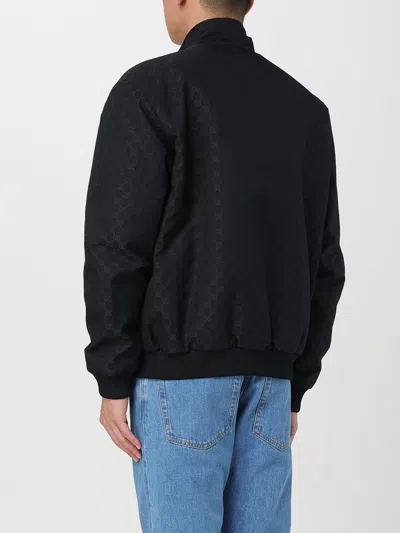 Gucci Mens Monogram-print Two-zip-pockets Relaxed-fit Woven-blend Jacket Black In Black