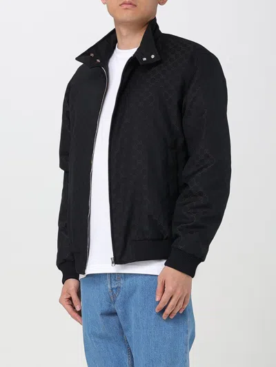 Gucci Mens Monogram-print Two-zip-pockets Relaxed-fit Woven-blend Jacket Black In Black