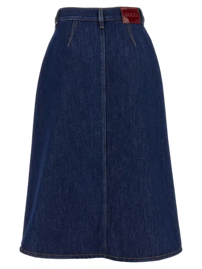 Gucci Mid-lenght Skirt In Blue