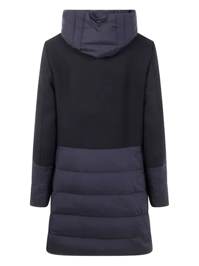 Herno Mix Fabric Medium Jacket In Blue