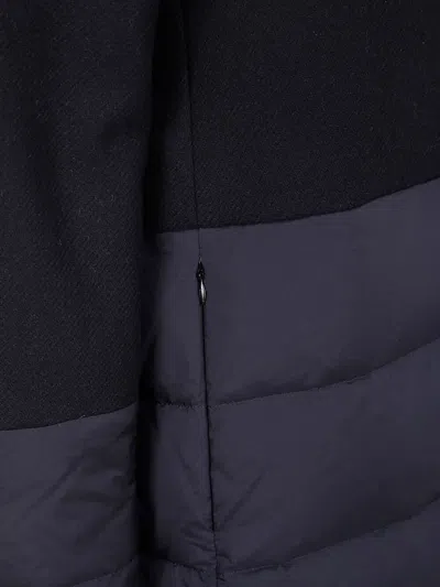 Herno Mix Fabric Medium Jacket In Blue