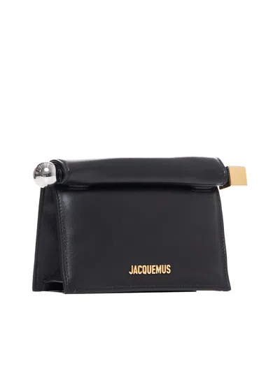 Jacquemus Women La Petite Pochette Rond Carre Nappa Leather Clutch Bag