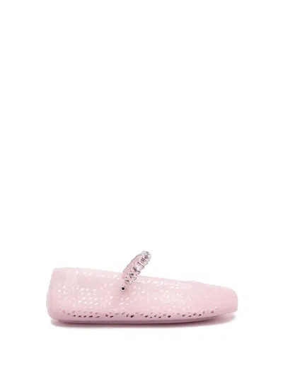 Jimmy Choo The Jelly Glitter Crystal-strap Ballerina Flats