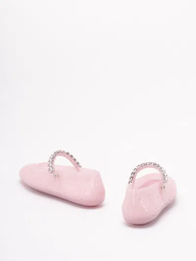Jimmy Choo The Jelly Glitter Crystal-strap Ballerina Flats