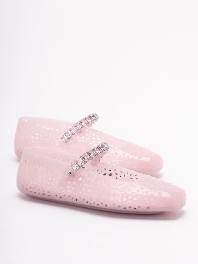 Jimmy Choo The Jelly Glitter Crystal-strap Ballerina Flats