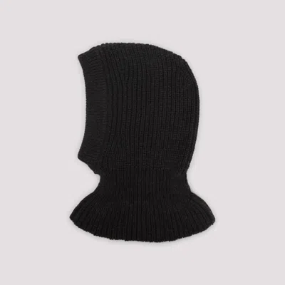 Lemaire Hood Hat Balaclava Design Knitted Ribbed In Black