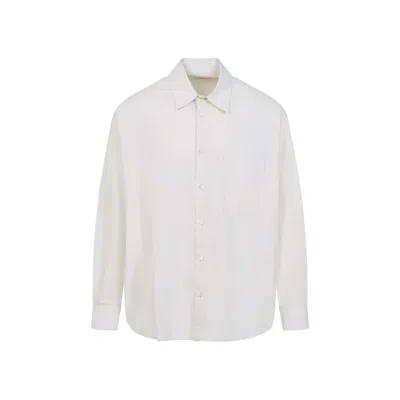 Lemaire Regular Shirt With Long Sleeves And Pointed Collar In White