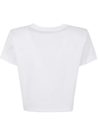 Magda Butrym Cropped Cotton T-shirt With Unique Front Embroidery