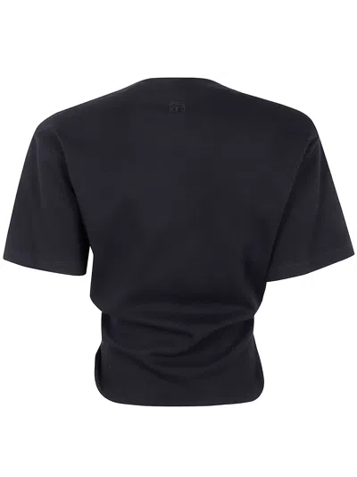 Magda Butrym Twist-front Ribbed Cotton-blend Jersey T-shirt