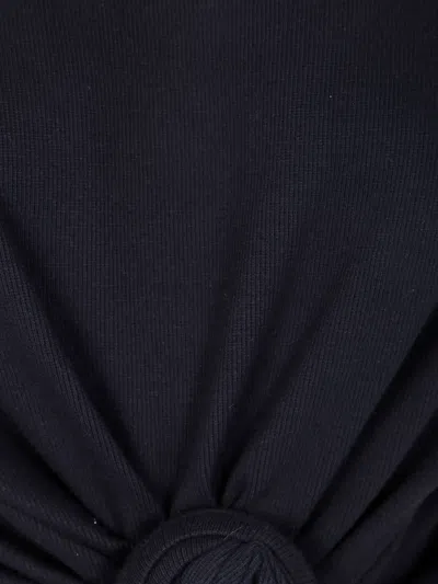 Magda Butrym Twist-front Ribbed Cotton-blend Jersey T-shirt