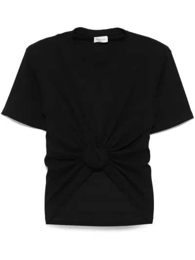 Magda Butrym Twist-front Ribbed Cotton-blend Jersey T-shirt
