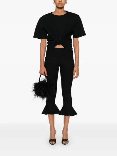 Magda Butrym Twist-front Ribbed Cotton-blend Jersey T-shirt