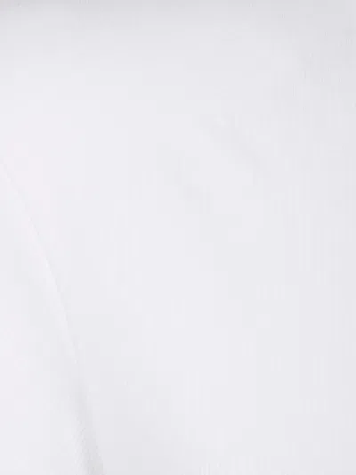 Magda Butrym Crew Neck Ribbed Bodysuit With Ruched Detailing In White