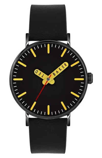 Ted Baker Glossop Leather Strap Watch, 41mm