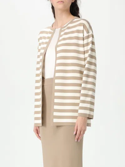 Max Mara Beige And White Cotton Gerald Knitwear
